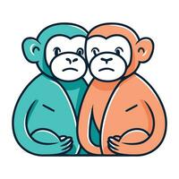 singe famille plat icône. vecteur illustration de une couple de singes.