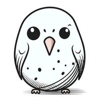 mignonne hibou isolé sur une blanc Contexte. vecteur illustration dans dessin animé style.