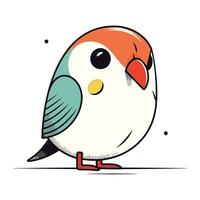 mignonne dessin animé oiseau isolé sur une blanc Contexte. vecteur illustration.