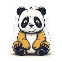 mignonne Panda vecteur illustration. main tiré Panda personnage.