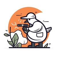 soldat avec une pistolet dans le main. vecteur illustration dans plat style.