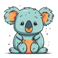 mignonne dessin animé koala. vecteur illustration de une mignonne koala.