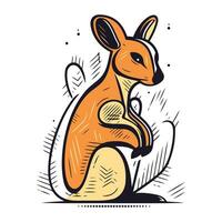 kangourou esquisser. vecteur illustration de une kangourou.
