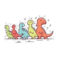 mignonne dinosaures. vecteur illustration dans griffonnage style sur blanc Contexte.