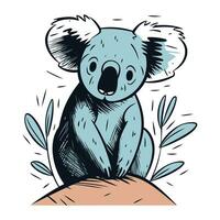 mignonne koala. main tiré vecteur illustration dans esquisser style.