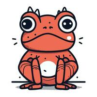 grenouille dessin animé vecteur illustration. mignonne grenouille personnage avec gros yeux.