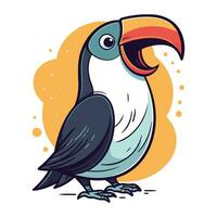 mignonne dessin animé toucan. vecteur illustration isolé sur blanc Contexte.