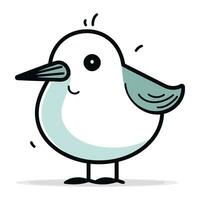 mignonne dessin animé oiseau. vecteur illustration isolé sur une blanc Contexte.