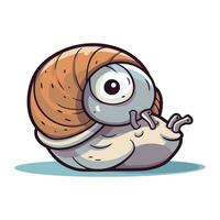 mignonne dessin animé escargot. vecteur illustration isolé sur une blanc Contexte.