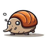 mignonne dessin animé escargot. vecteur illustration isolé sur une blanc Contexte.