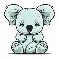 mignonne dessin animé koala. vecteur illustration de une mignonne koala.