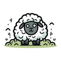 mouton griffonnage vecteur illustration. mignonne dessin animé mouton.