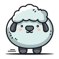 mouton mignonne dessin animé vecteur illustration. mignonne dessin animé mouton personnage.