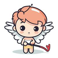 Cupidon dessin animé personnage conception. mignonne Cupidon vecteur illustration.