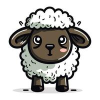 mignonne mouton dessin animé personnage vecteur illustration. mignonne mouton griffonnage.
