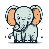 mignonne dessin animé l'éléphant. vecteur illustration isolé sur le blanc Contexte.