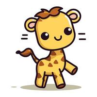 mignonne girafe dessin animé mascotte personnage vecteur illustration.