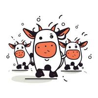 dessin animé vache famille. vecteur illustration. mignonne ferme animaux.