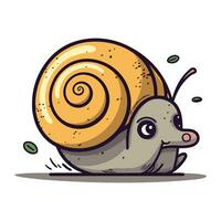 mignonne dessin animé escargot. vecteur illustration isolé sur une blanc Contexte.