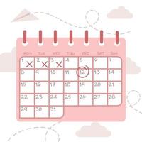 marqueur de date de calendrier de rendez-vous encerclé vecteur