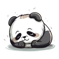 Panda ours dormant. mignonne dessin animé personnage. vecteur illustration.