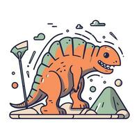 mignonne dessin animé dinosaure. vecteur illustration de une préhistorique reptile.