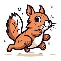 mignonne écureuil dessin animé vecteur illustration. isolé sur blanc Contexte.