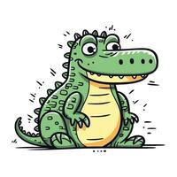 mignonne crocodile. vecteur illustration de une dessin animé crocodile.