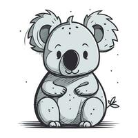 mignonne dessin animé koala. vecteur illustration de une koala.