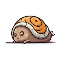 mignonne dessin animé escargot. vecteur illustration isolé sur une blanc Contexte.