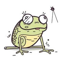 marrant grenouille. vecteur illustration de une marrant dessin animé grenouille. marrant grenouille.