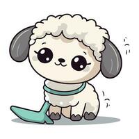 mouton personnage conception. mignonne mouton vecteur illustration. dessin animé style.