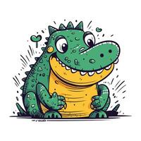 marrant dessin animé crocodile. vecteur illustration pour votre conception. eps10
