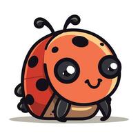 mignonne coccinelle dessin animé mascotte personnage vecteur illustration.