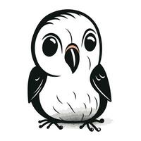 mignonne dessin animé hibou séance sur une blanc Contexte. vecteur illustration.