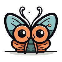 papillon dessin animé mascotte personnage conception vecteur illustration.