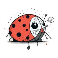 mignonne dessin animé coccinelle. vecteur illustration isolé sur blanc Contexte.