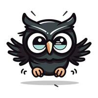 hibou oiseau dessin animé mascotte personnage vecteur illustration eps10