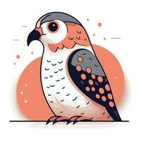 mignonne crécerelle oiseau. vecteur illustration dans plat style.