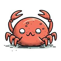 dessin animé crabe. vecteur illustration de une mignonne crabe. dessin animé crabe.