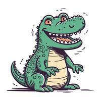 dessin animé crocodile. vecteur illustration de une mignonne crocodile.