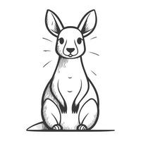 kangourou esquisser isolé sur blanc Contexte. main tiré vecteur illustration.