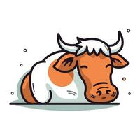 mignonne dessin animé vache. vecteur illustration. ferme animal. plat conception.