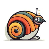 mignonne dessin animé escargot. vecteur illustration isolé sur une blanc Contexte.