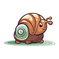 mignonne dessin animé escargot. vecteur illustration isolé sur une blanc Contexte.