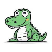 mignonne crocodile. vecteur illustration de une dessin animé crocodile.