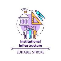 icône de concept d'infrastructure institutionnelle vecteur