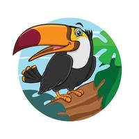 illustration de dessin animé d'oiseau toucan vecteur