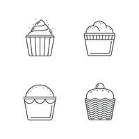icônes de cupcake, conception de ligne. illustration vectorielle vecteur