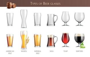 verres à bière infographie réaliste vecteur
